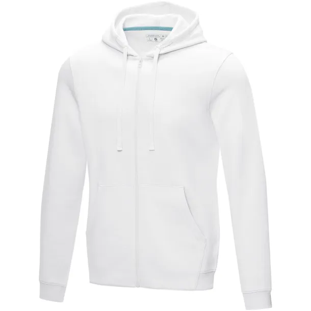 Ruby men’s GOTS organic GRS recycled full zip hoodie - Elevate NXT White