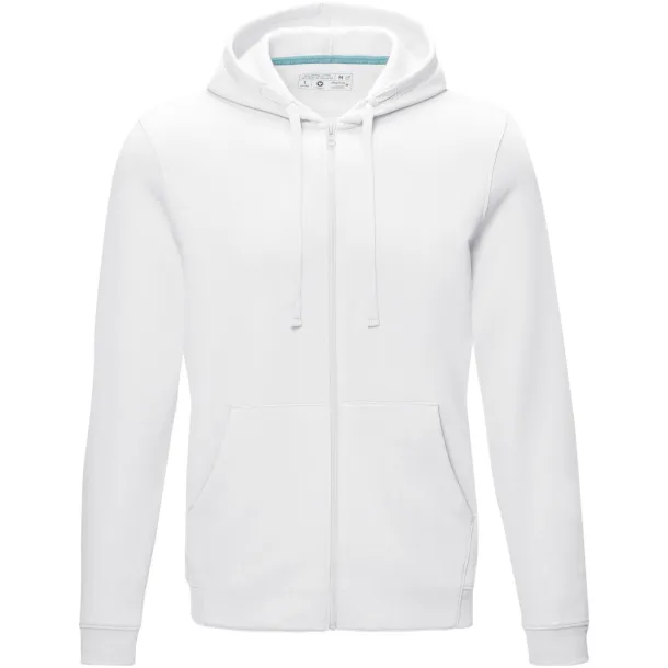 Ruby men’s GOTS organic GRS recycled full zip hoodie - Elevate NXT White