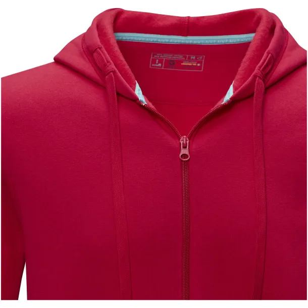 Ruby men’s GOTS organic GRS recycled full zip hoodie - Elevate NXT Red