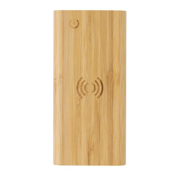  FSC® bežična prijenosna baterija od bambusa, 8 000 mAh - XD Collection Smeđa