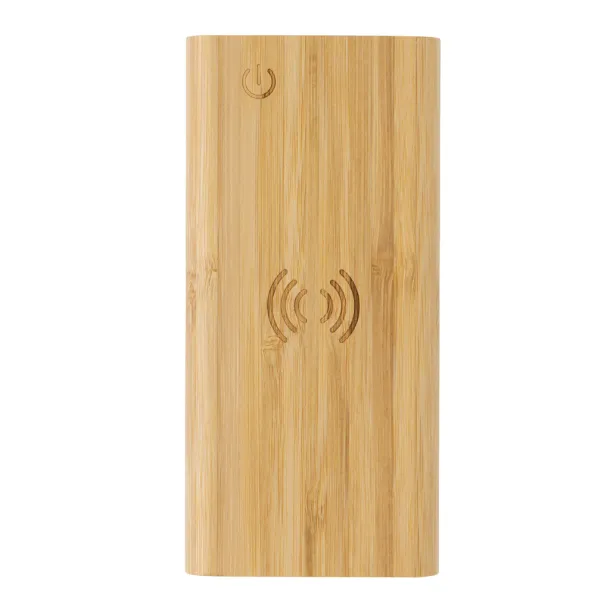  FSC® bežična prijenosna baterija od bambusa, 8 000 mAh - XD Collection Smeđa
