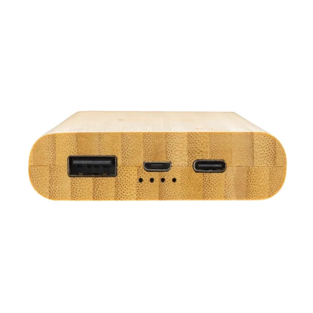  FSC® bežična prijenosna baterija od bambusa, 8 000 mAh - XD Collection Smeđa