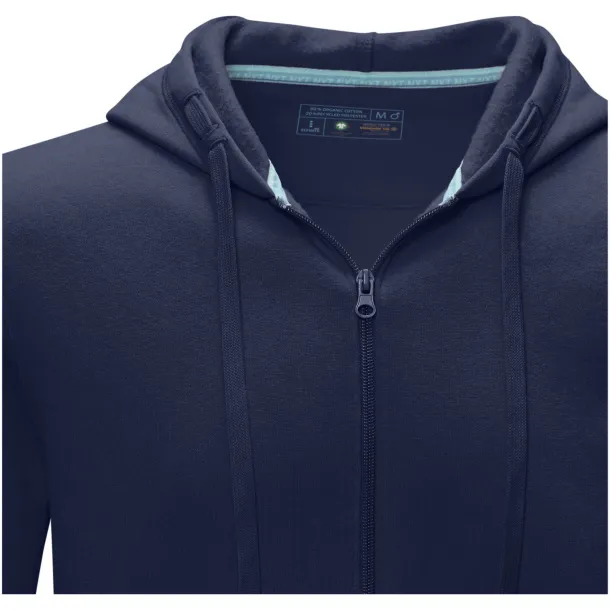 Ruby men’s GOTS organic GRS recycled full zip hoodie - Elevate NXT Navy Blue