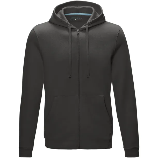 Ruby men’s GOTS organic GRS recycled full zip hoodie - Elevate NXT Storm grey