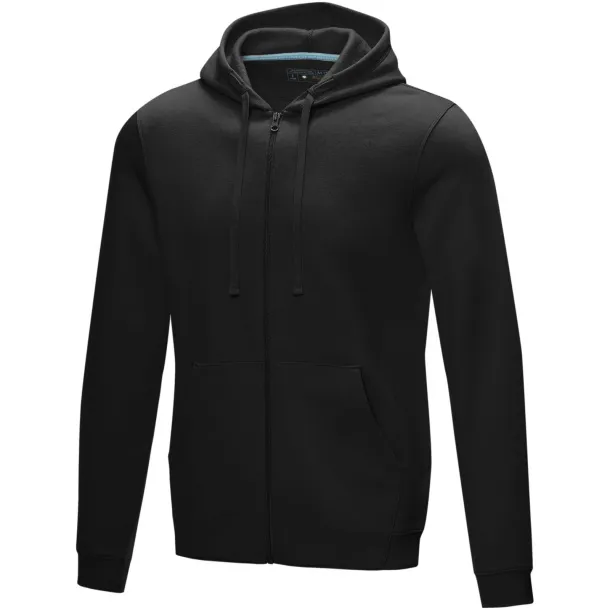 Ruby men’s GOTS organic GRS recycled full zip hoodie - Elevate NXT Crna