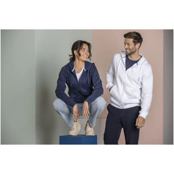 Ruby GOTS organska muška GRS reciklirana majica s kapuljačom na patentno zatvaranje - Elevate NXT Crna