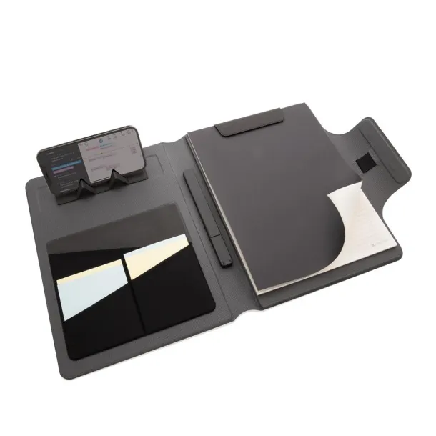  Artic Magnetic 10W wireless charging A4 portfolio - XD Xclusive Black 