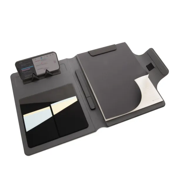  Artic Magnetic 10W wireless charging A4 portfolio - XD Xclusive Black 