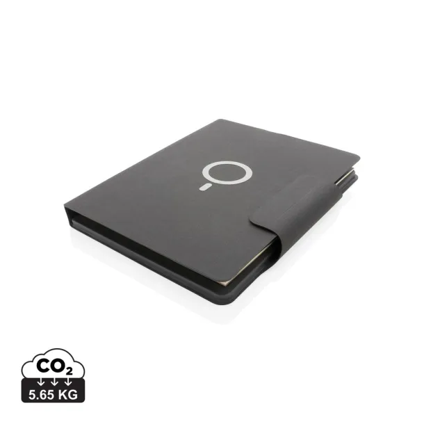  Artic Magnetic 10W wireless charging A4 portfolio - XD Xclusive Black 