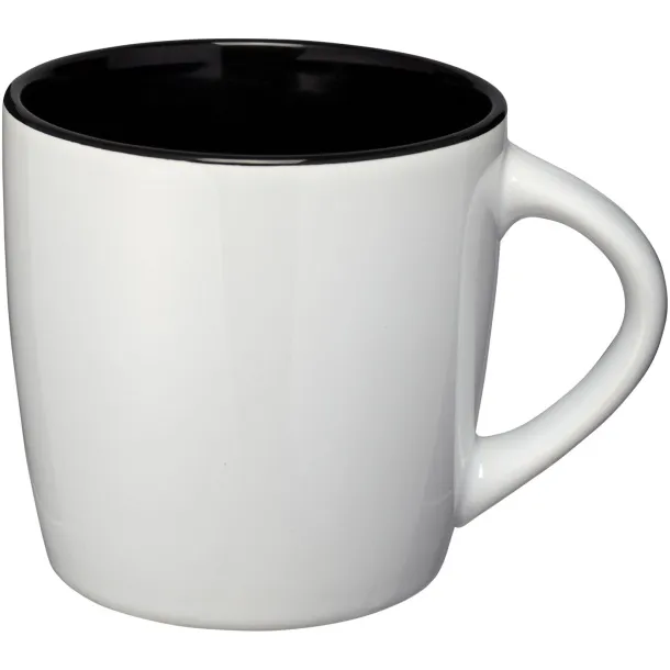 Aztec 340 ml ceramic mug - Unbranded White Solid black