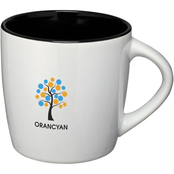 Aztec 340 ml ceramic mug White Crna