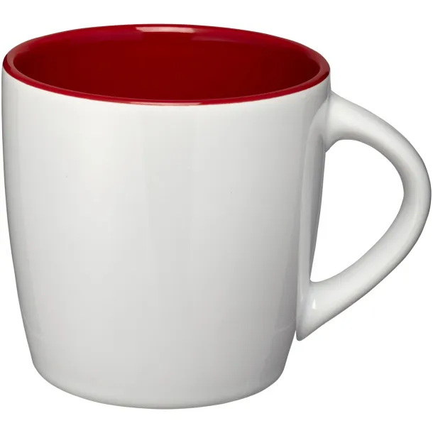 Aztec 340 ml ceramic mug - Unbranded White Red