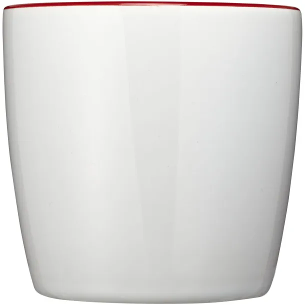 Aztec 340 ml ceramic mug - Unbranded White Red