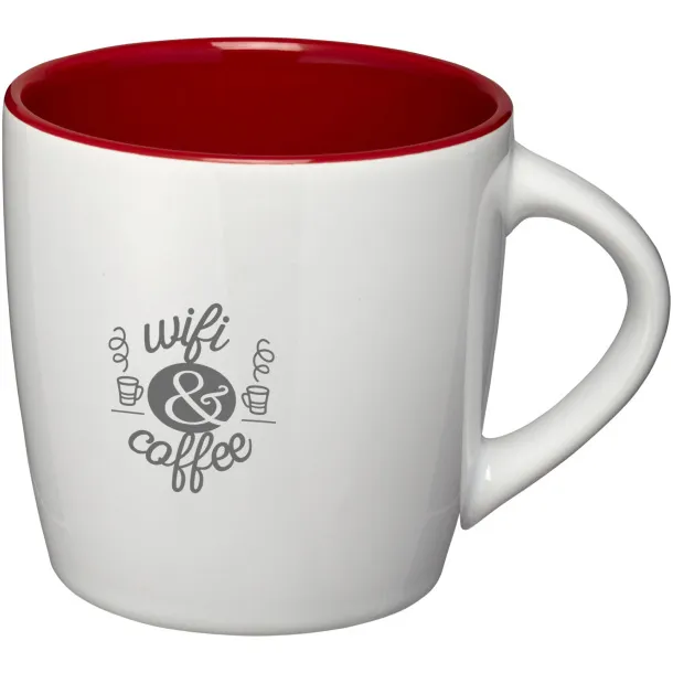 Aztec 340 ml ceramic mug - Unbranded White Red