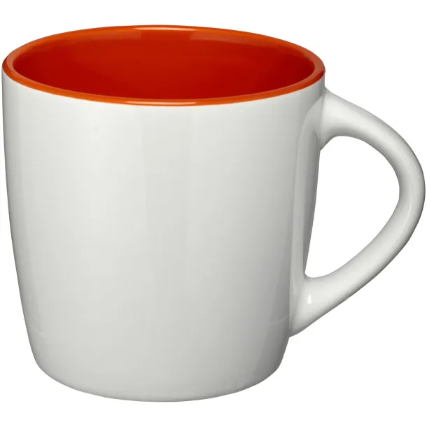 Aztec 340 ml ceramic mug - Unbranded White Orange