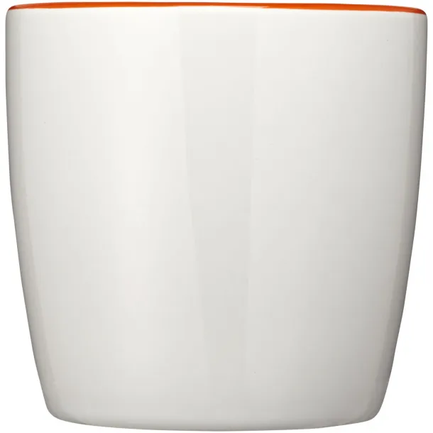 Aztec 340 ml ceramic mug - Unbranded White Orange