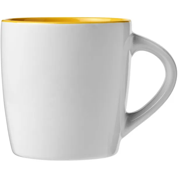 Aztec 340 ml ceramic mug - Unbranded White Yellow