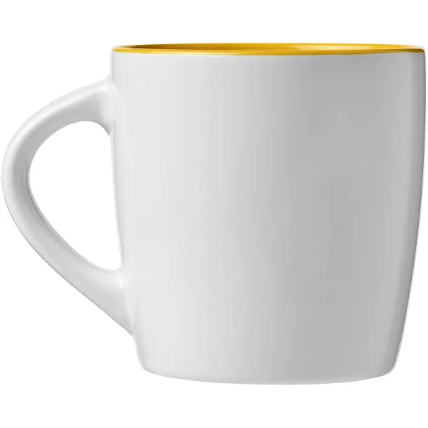 Aztec 340 ml ceramic mug - Unbranded White Yellow