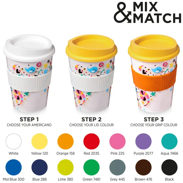 Brite-Americano® Medio 300 ml tumbler with grip Lime