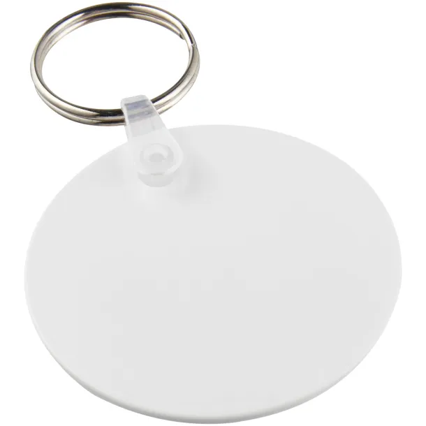 Tait circle-shaped recycled keychain - PF Manufactured White