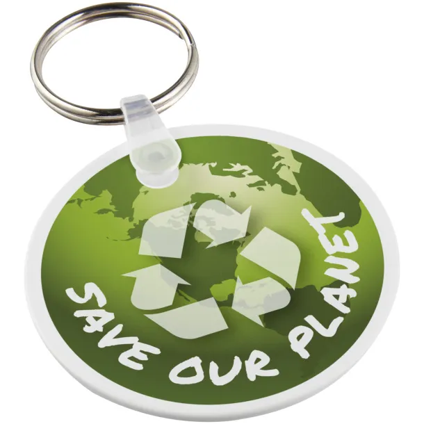 Tait circle-shaped recycled keychain - PF Manufactured White