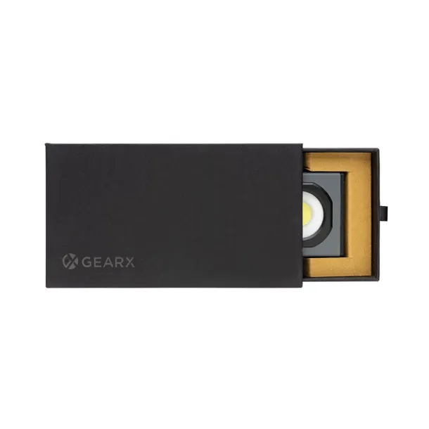  Gear X džepno USB radno svjetlo od RCS reciklirane plastike, 260 lumena - GearX Siva Crna