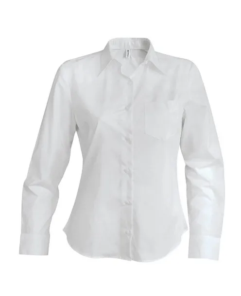 JESSICA LADIES' LONG-SLEEVED SHIRT - Kariban White