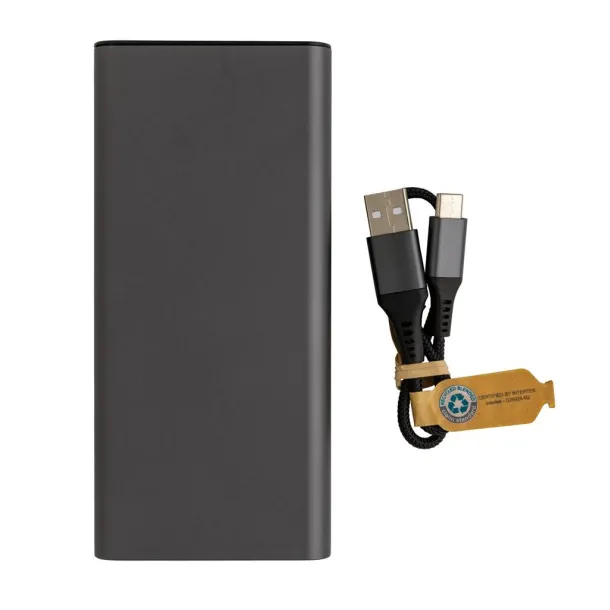 Terra prijenosna baterija od RCS recikliranog aluminija - 20 W, 20 000 mAh - XD Xclusive Siva