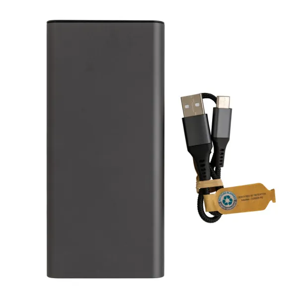  Terra prijenosna baterija od RCS recikliranog aluminija - 20 W, 20 000 mAh - XD Xclusive Siva