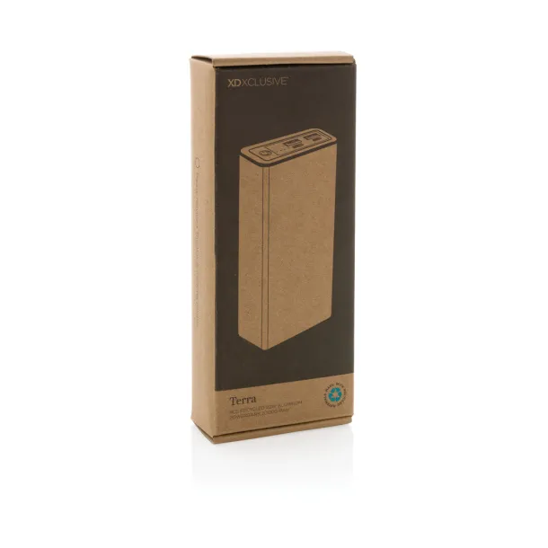  Terra prijenosna baterija od RCS recikliranog aluminija - 20 W, 20 000 mAh - XD Xclusive Siva