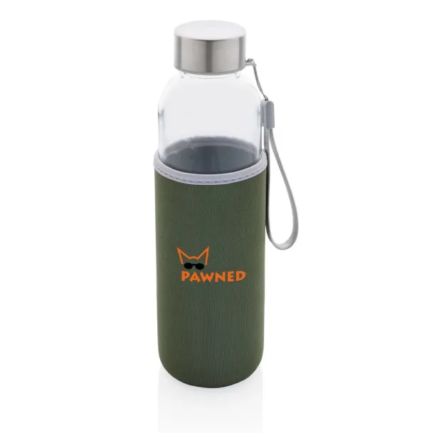  Glass bottle with neoprene sleeve - XD Collection Green 