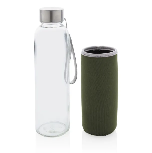  Glass bottle with neoprene sleeve - XD Collection Green 