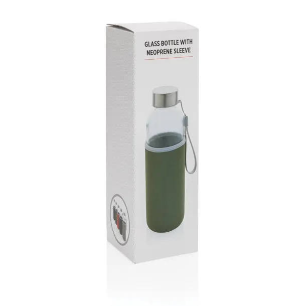  Glass bottle with neoprene sleeve - XD Collection Green 