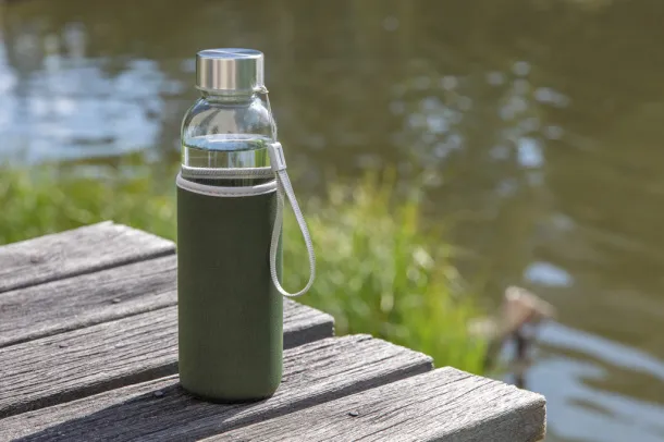  Glass bottle with neoprene sleeve - XD Collection Green 