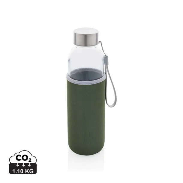  Glass bottle with neoprene sleeve - XD Collection Green 