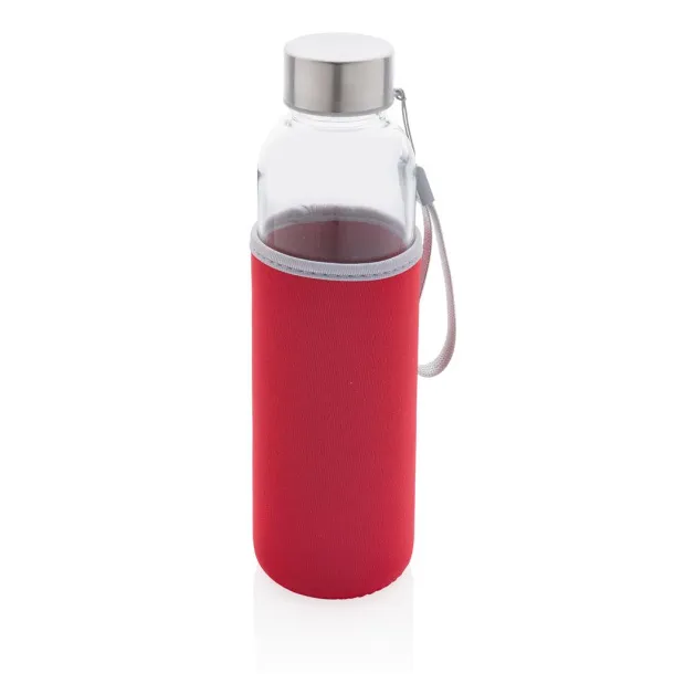  Glass bottle with neoprene sleeve - XD Collection Red