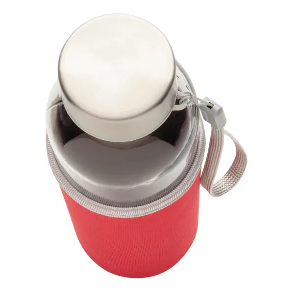  Glass bottle with neoprene sleeve - XD Collection Red