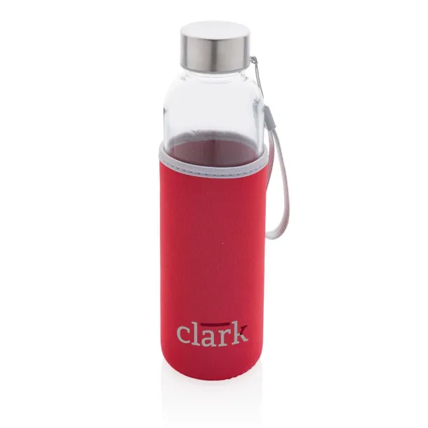  Glass bottle with neoprene sleeve - XD Collection Red