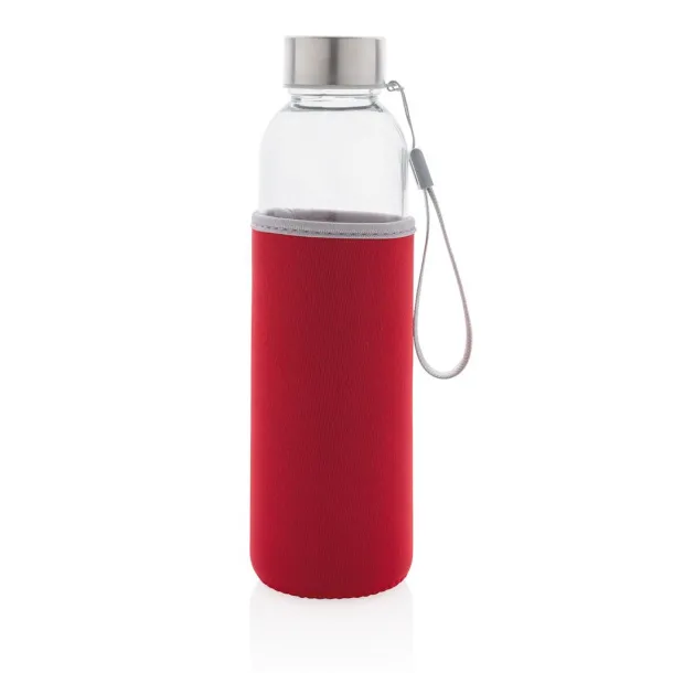  Glass bottle with neoprene sleeve - XD Collection Red