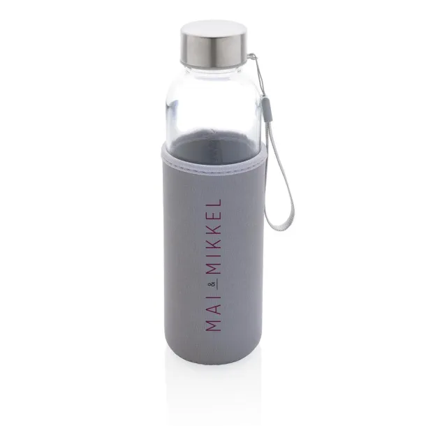  Glass bottle with neoprene sleeve - XD Collection Grey