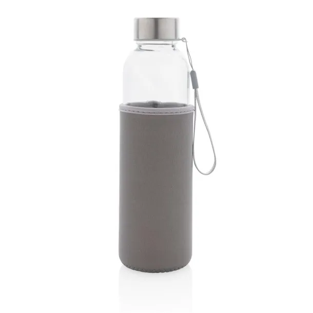  Glass bottle with neoprene sleeve - XD Collection Grey