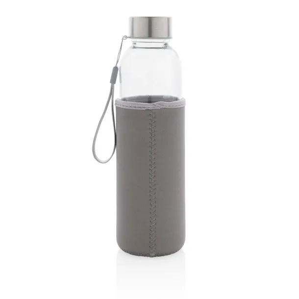  Glass bottle with neoprene sleeve - XD Collection Grey