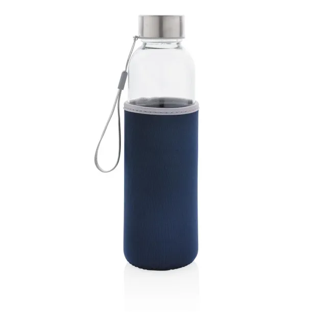  Glass bottle with neoprene sleeve - XD Collection Blue