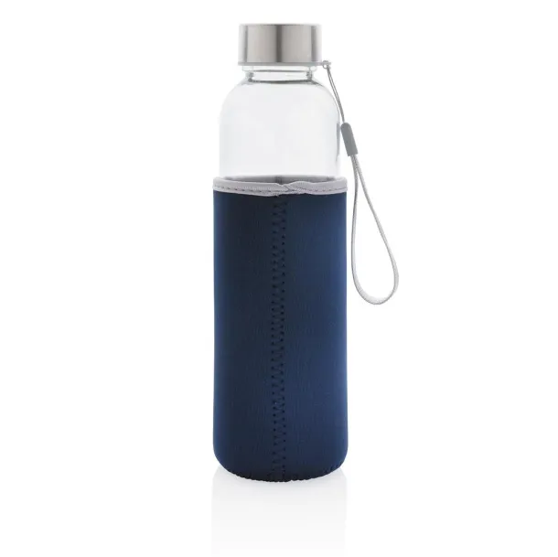  Glass bottle with neoprene sleeve - XD Collection Blue