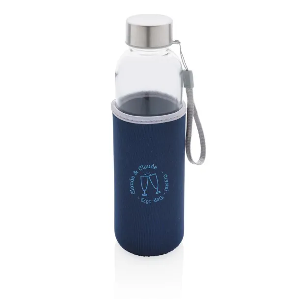  Glass bottle with neoprene sleeve - XD Collection Blue