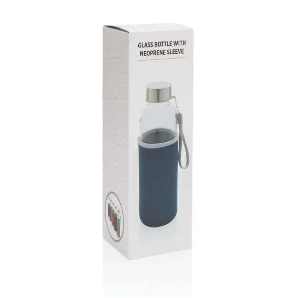  Glass bottle with neoprene sleeve - XD Collection Blue