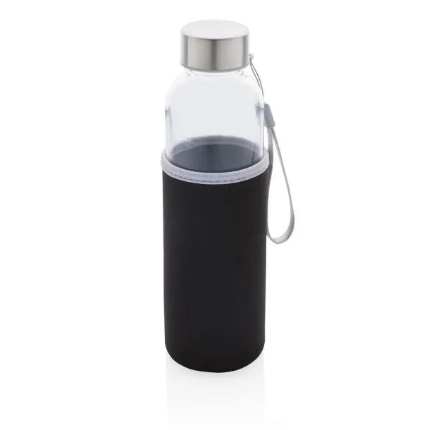  Glass bottle with neoprene sleeve - XD Collection Black