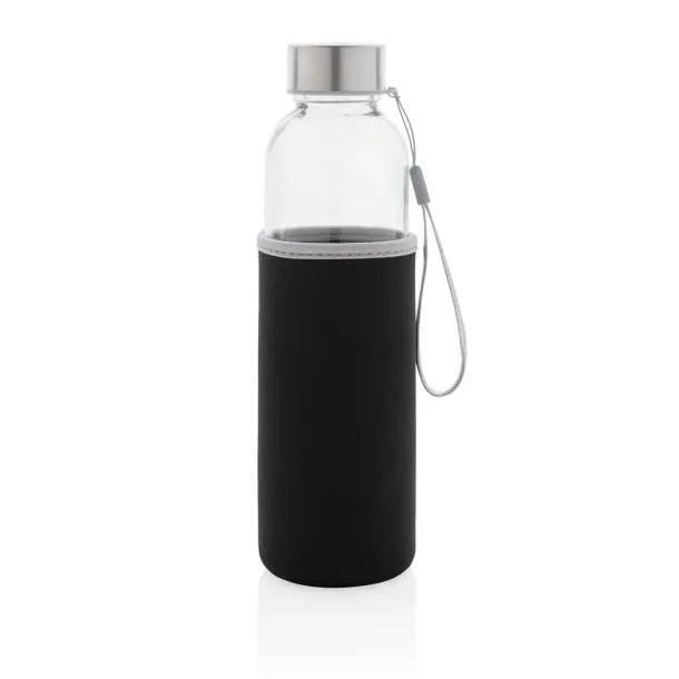  Glass bottle with neoprene sleeve - XD Collection Black