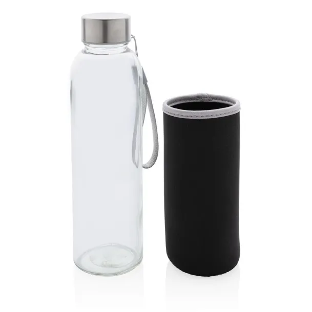  Glass bottle with neoprene sleeve - XD Collection Black