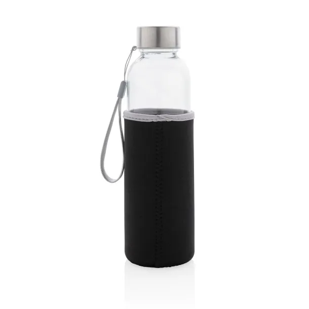  Glass bottle with neoprene sleeve - XD Collection Black